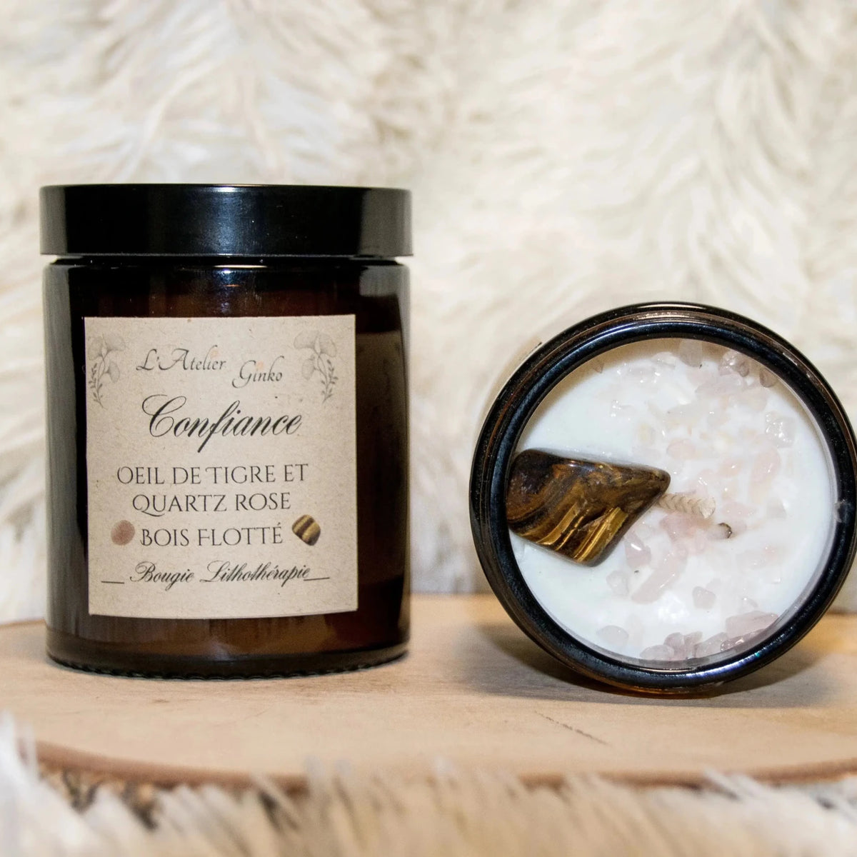 Bougie parfumée Lithothérapie Confiance - L'Atelier Ginko - Boutique en Ligne