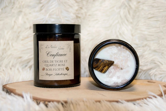 Bougie parfumée Lithothérapie Confiance - L'Atelier Ginko - Boutique en Ligne