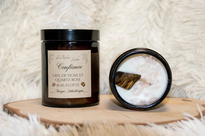 Bougie parfumée Lithothérapie Confiance - L'Atelier Ginko - Boutique en Ligne