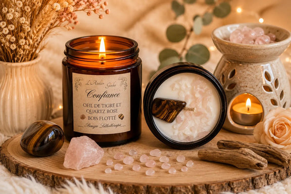 Bougie parfumée Lithothérapie Confiance - L'Atelier Ginko - Boutique en Ligne