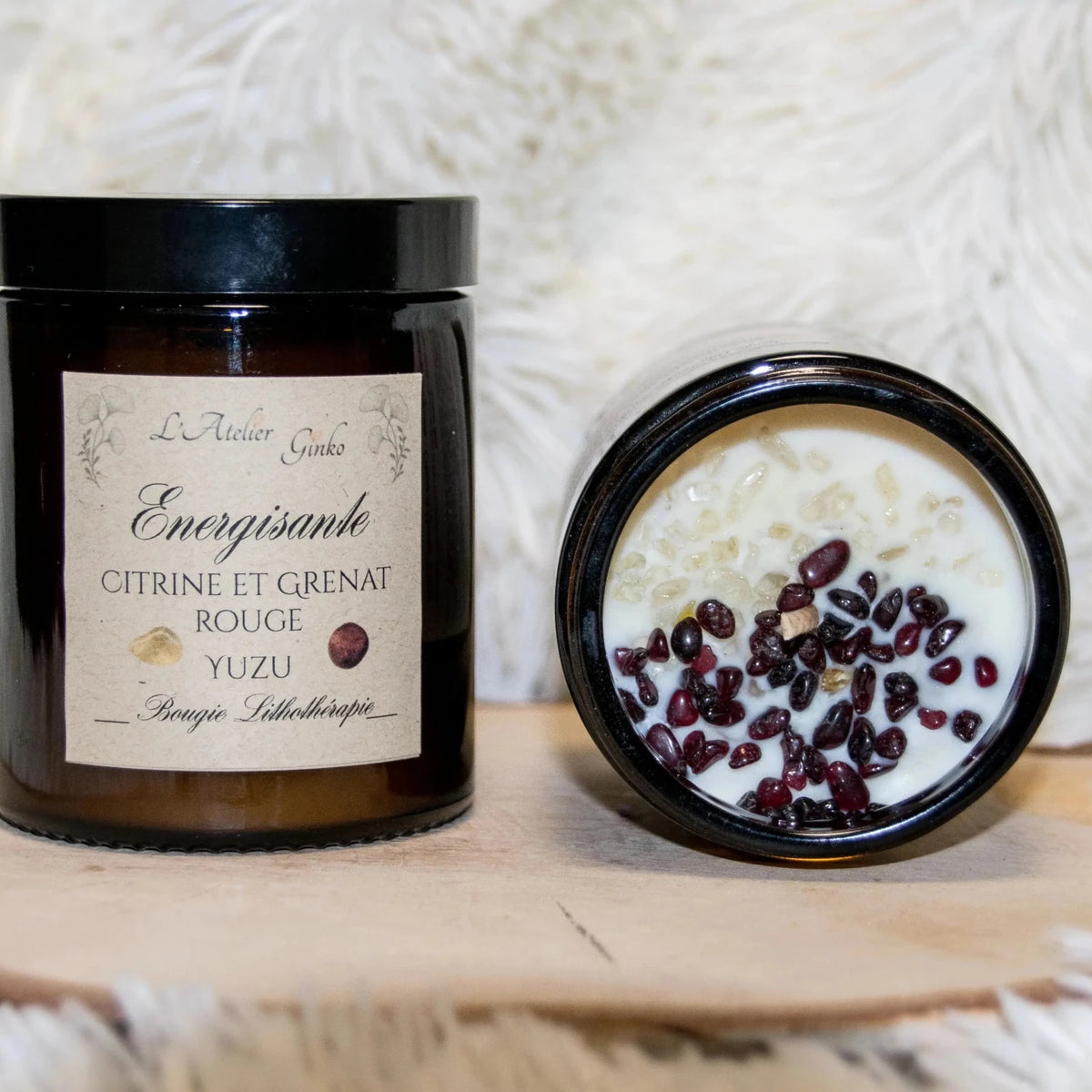 Bougie parfumée Lithothérapie Energisante - L'Atelier Ginko - Boutique en Ligne