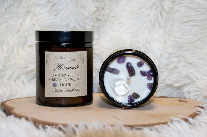 Bougie parfumée Lithothérapie Harmonie - L'Atelier Ginko - Boutique en Ligne