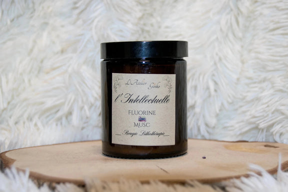 Bougie parfumée Lithothérapie L'Intellectuelle - L'Atelier Ginko - Boutique en Ligne