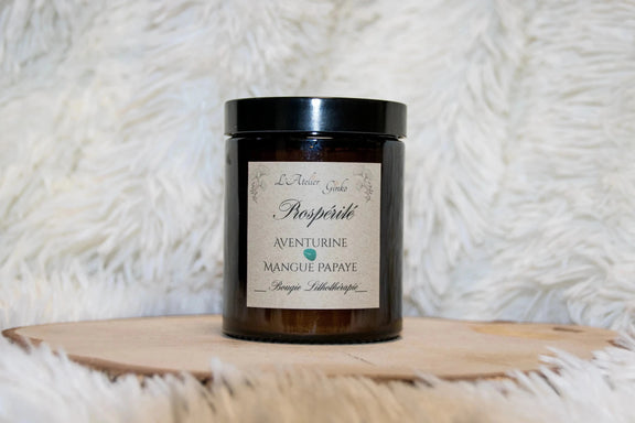 Bougie parfumée Lithothérapie Prospérité - L'Atelier Ginko - Boutique en Ligne