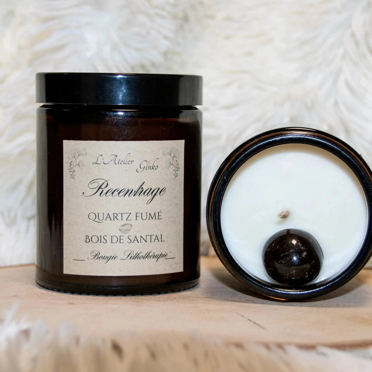 Bougie parfumée Lithothérapie Recentrage - L'Atelier Ginko - Boutique en Ligne