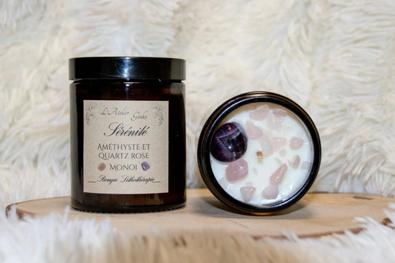 Bougie parfumée Lithothérapie Sérénité - L'Atelier Ginko - Boutique en Ligne