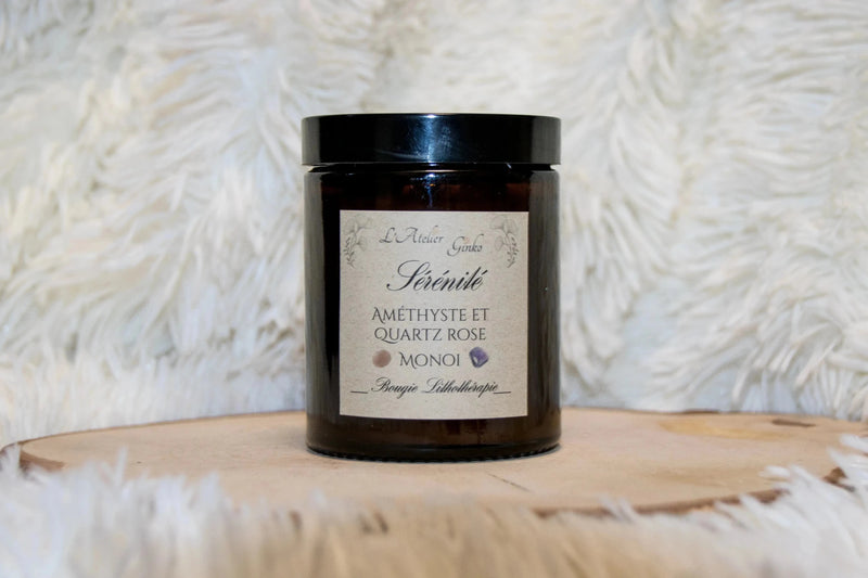 Bougie parfumée Lithothérapie Sérénité - L'Atelier Ginko - Boutique en Ligne