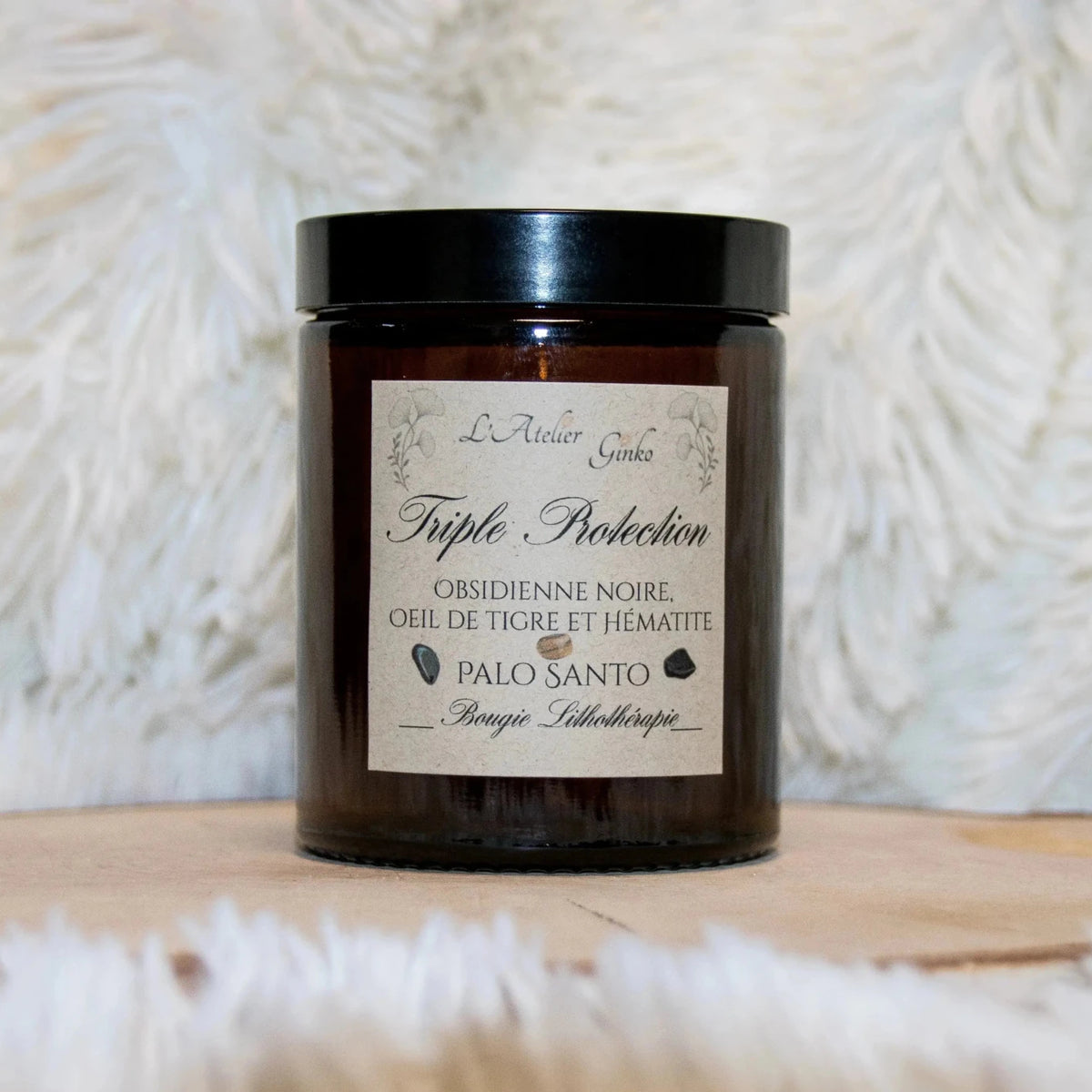 Bougie parfumée Lithothérapie Triple Protection - L'Atelier Ginko - Boutique en Ligne