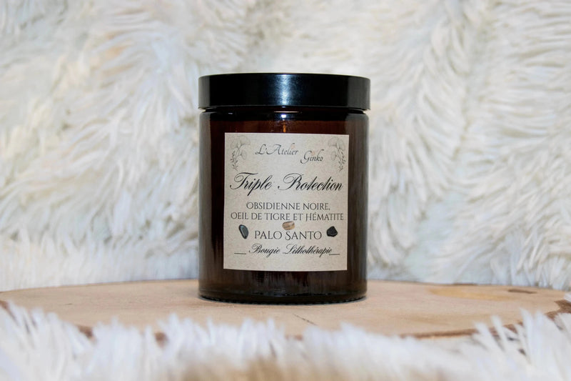 Bougie parfumée Lithothérapie Triple Protection - L'Atelier Ginko - Boutique en Ligne