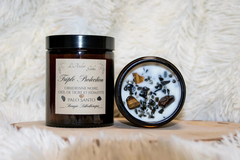 Bougie parfumée Lithothérapie Triple Protection - L'Atelier Ginko - Boutique en Ligne