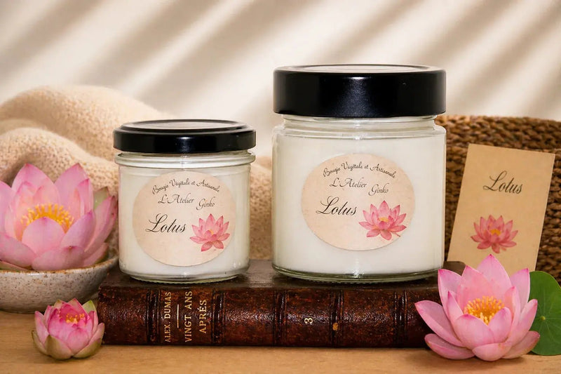 Bougie parfumée Lotus cire de soja artisanale - L'Atelier Ginko