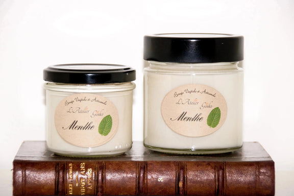 Bougie parfumée Menthe cire de soja artisanale - L'Atelier Ginko
