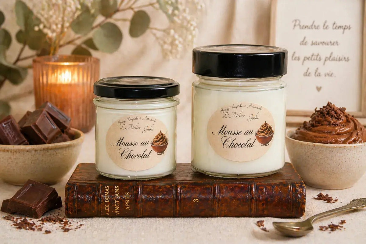 Bougie parfumée Mousse au chocolat cire de soja artisanale - L'Atelier Ginko