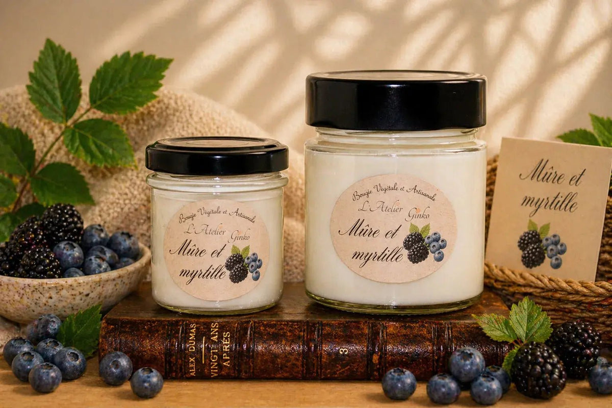 Bougie parfumée Mûre et myrtille - L'Atelier Ginko - Boutique en Ligne