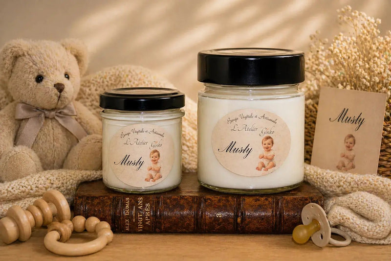 Bougie parfumée Musty cire de soja artisanale - L'Atelier Ginko