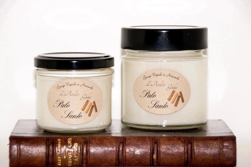 Bougie parfumée Palo Santo cire de soja artisanale - L'Atelier Ginko