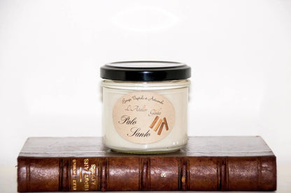 Bougie parfumée Palo Santo cire de soja artisanale - L'Atelier Ginko
