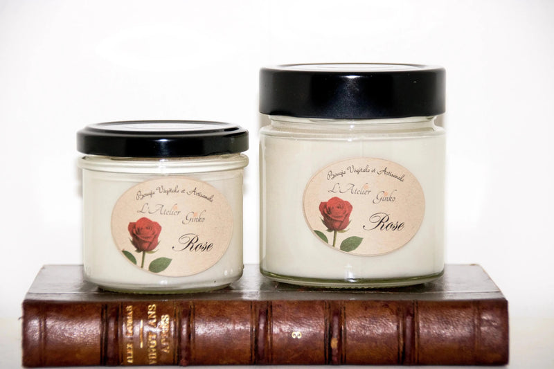 Bougie parfumée Rose cire de soja artisanale - L'Atelier Ginko