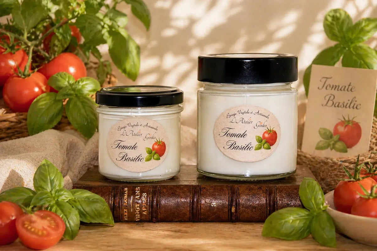 Bougie parfumée Tomate Basilic - L'Atelier Ginko - Boutique en Ligne