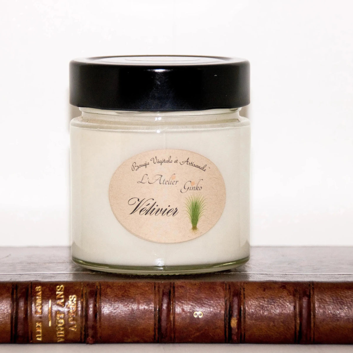 Bougie parfumée Vétivier cire de soja artisanale - L'Atelier Ginko