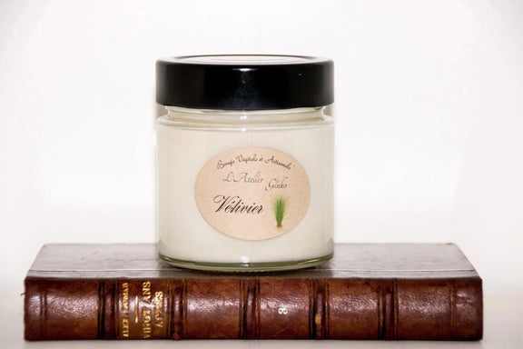 Bougie parfumée Vétivier cire de soja artisanale - L'Atelier Ginko