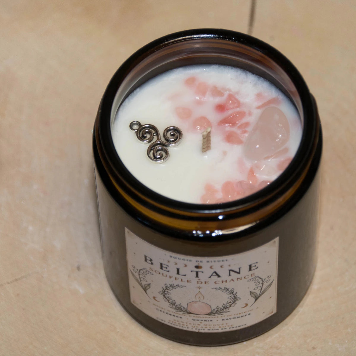 Bougie Rituel Beltane – Amour, Fertilité & Abondance - L'Atelier Ginko - Boutique en Ligne
