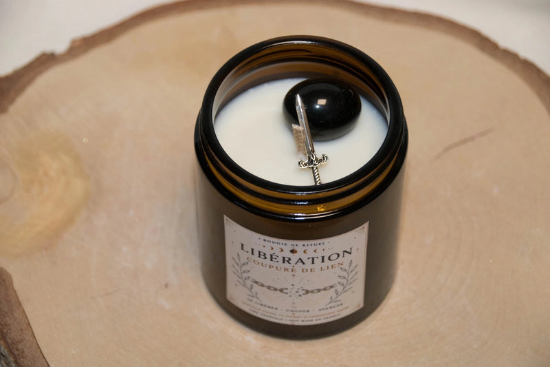 Bougie Rituel Coupure de Lien – Libération & Renouveau - L'Atelier Ginko - Boutique en Ligne