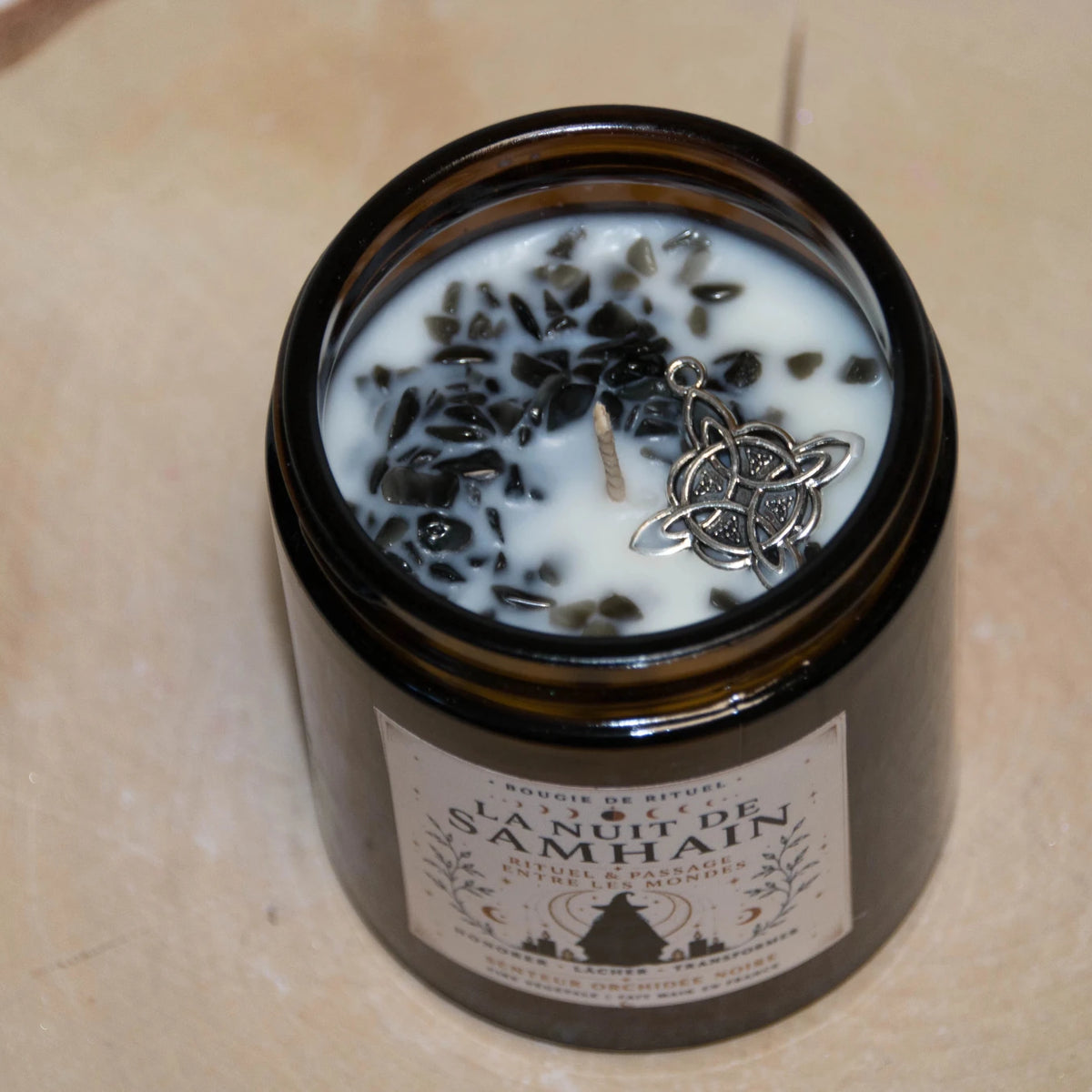 Bougie Rituel La Nuit de Samhain – Transition, Ancêtres & Intuition - L'Atelier Ginko - Boutique en Ligne