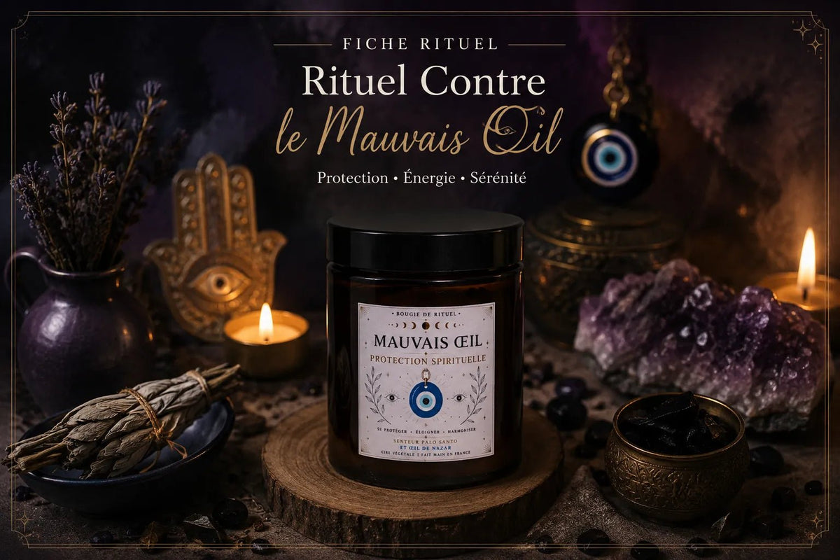 Bougie Rituel Œil Protecteur – Protection & Sérénité - L'Atelier Ginko - Boutique en Ligne