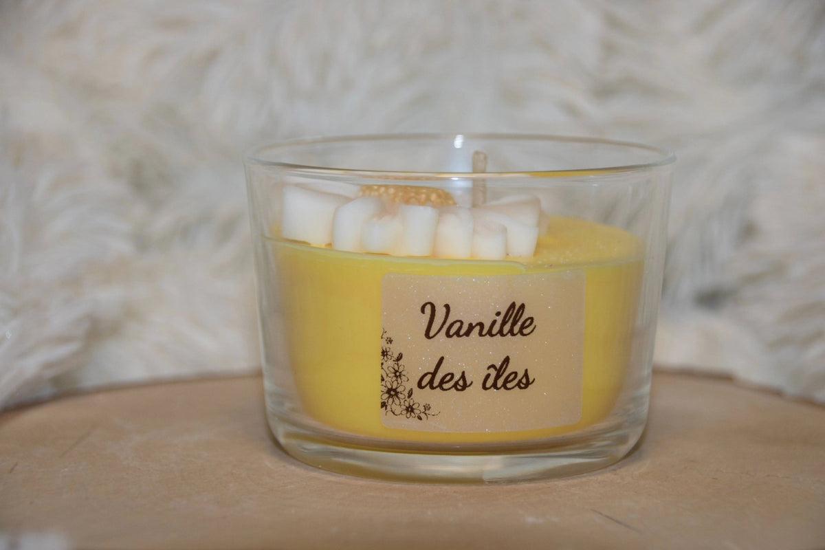 Bougie parfumée Vanille des Îles cire de soja artisanale – L'Atelier Ginko Moselle