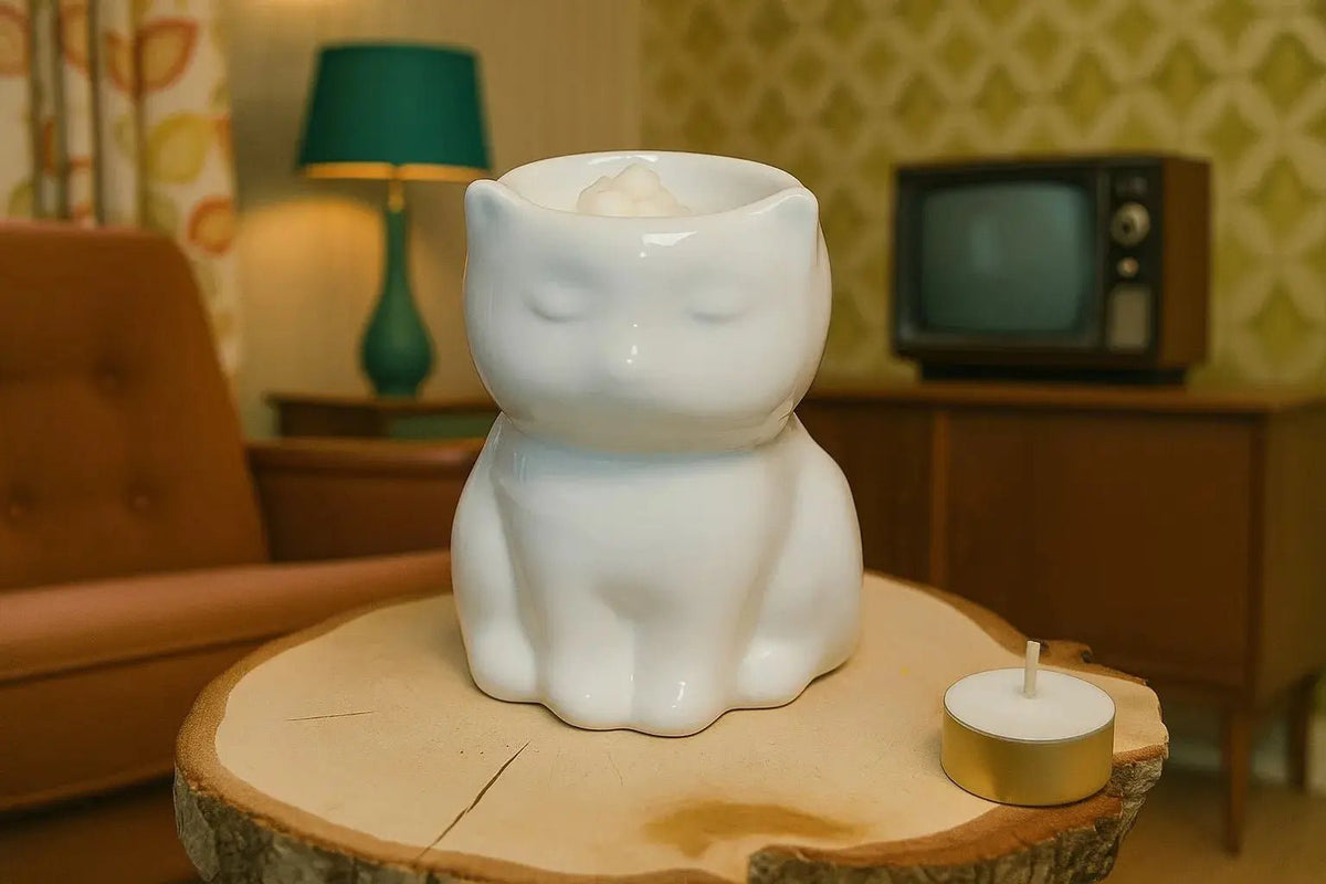 Diffuseur brule-parfum céramique Chat artisanal - L'Atelier Ginko