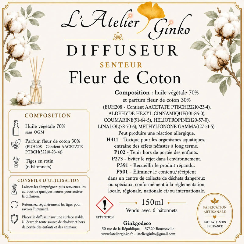Diffuseur d’ambiance parfumé - L'Atelier Ginko - Boutique en Ligne