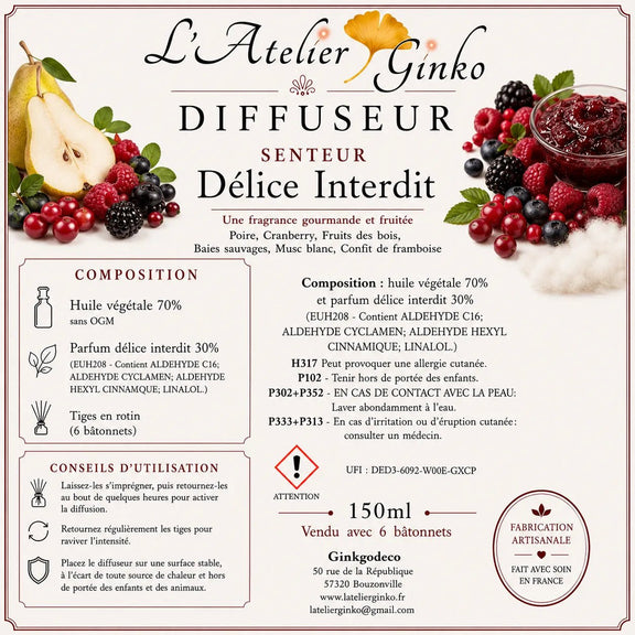 Diffuseur d’ambiance parfumé - L'Atelier Ginko - Boutique en Ligne