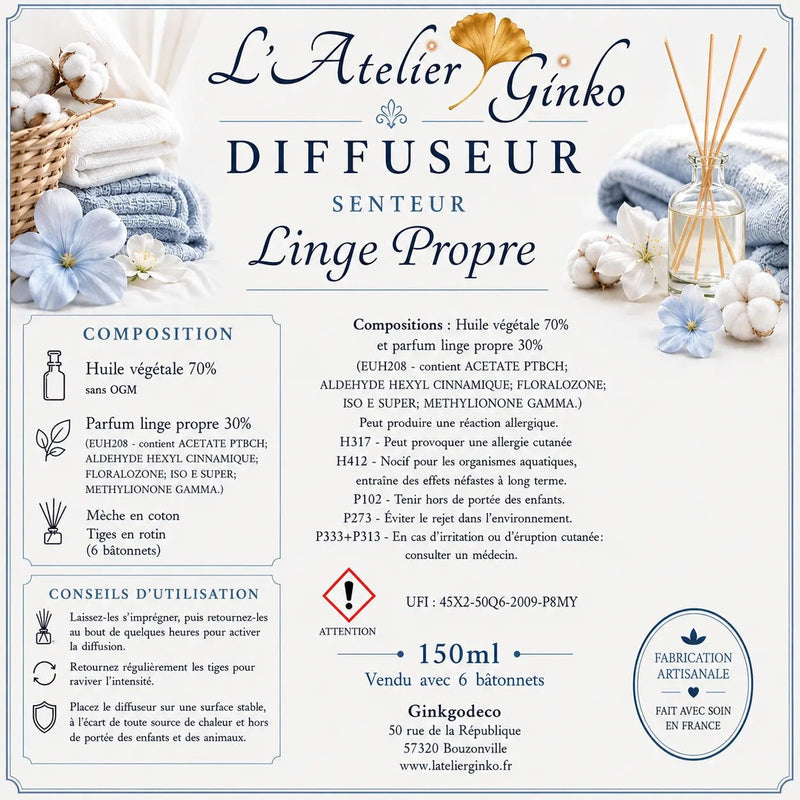 Diffuseur d’ambiance parfumé - L'Atelier Ginko - Boutique en Ligne