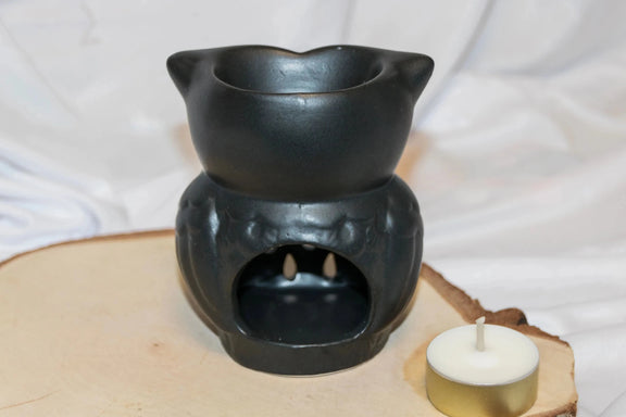 Diffuseur Hibou céramique noir décoration intérieure - L'Atelier Ginko