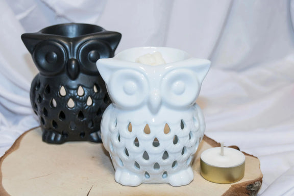 Brûle-parfum céramique Hibou artisanal vue principale - L'Atelier Ginko