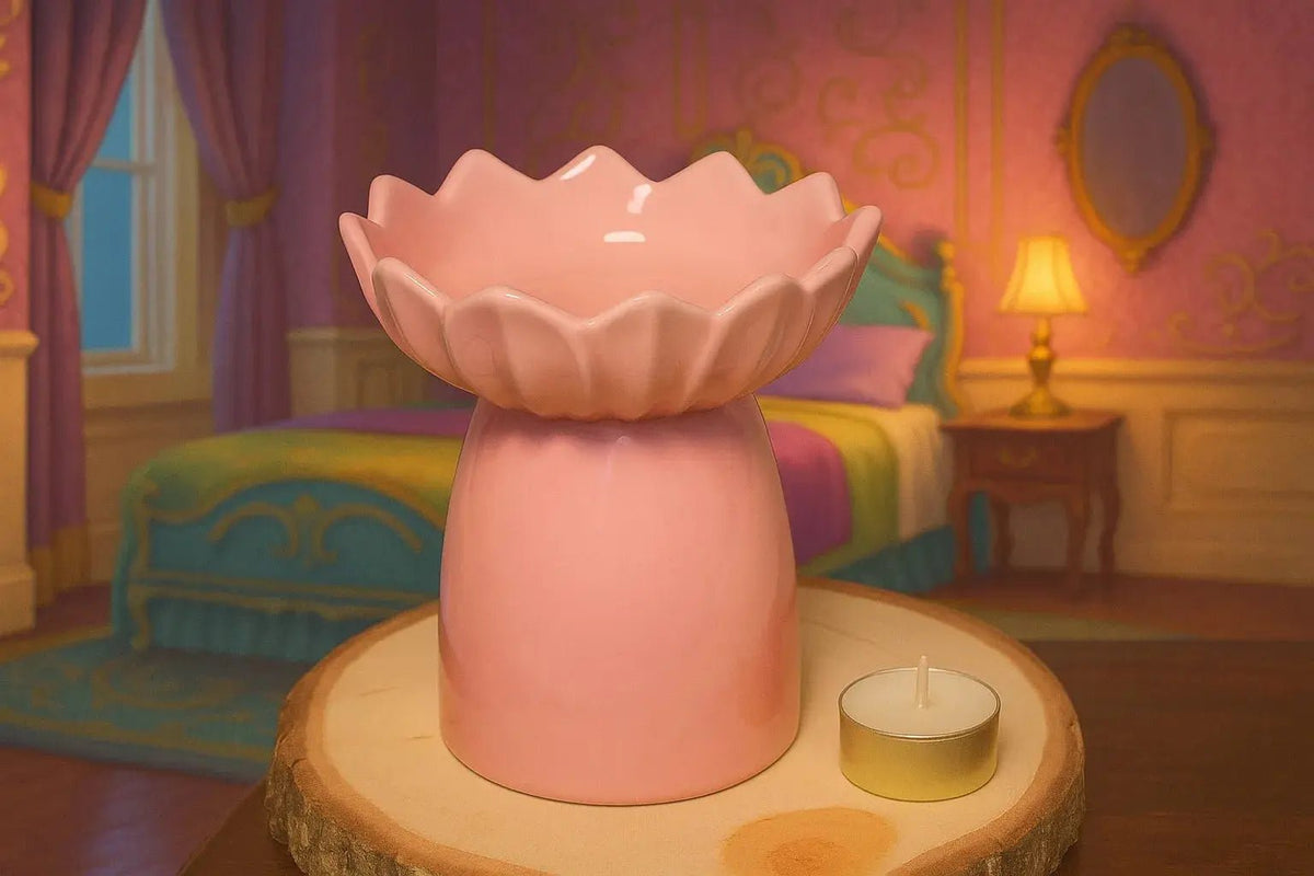 Diffuseur brûle-parfum céramique Nénuphar Rose artisanal – L'Atelier Ginko Moselle