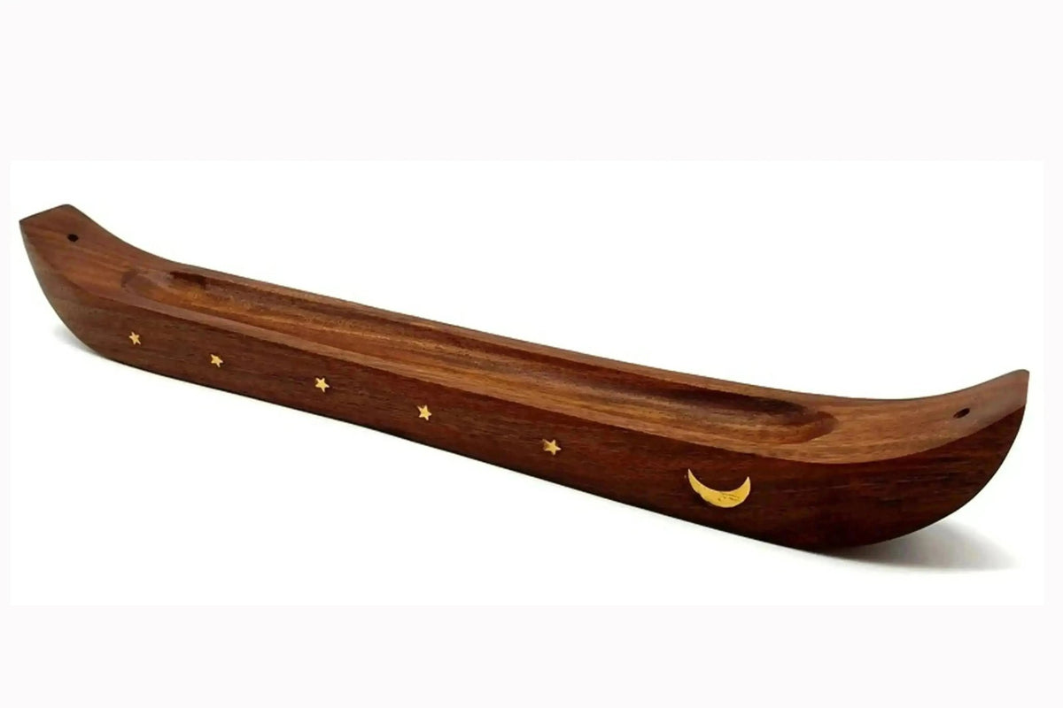 Porte-encens bois Pirogue accessoire encens naturels zen – L'Atelier Ginko