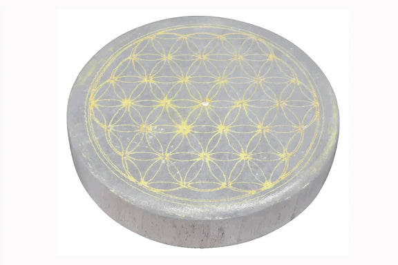 Porte-encens Sélénite Fleur de Vie accessoire zen purification – L'Atelier Ginko